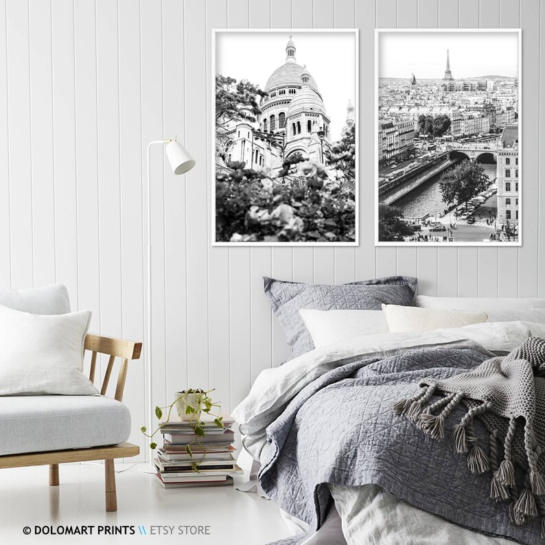 Paris Architecture Prints, Black and White Photography Set (Digital Download) image 3