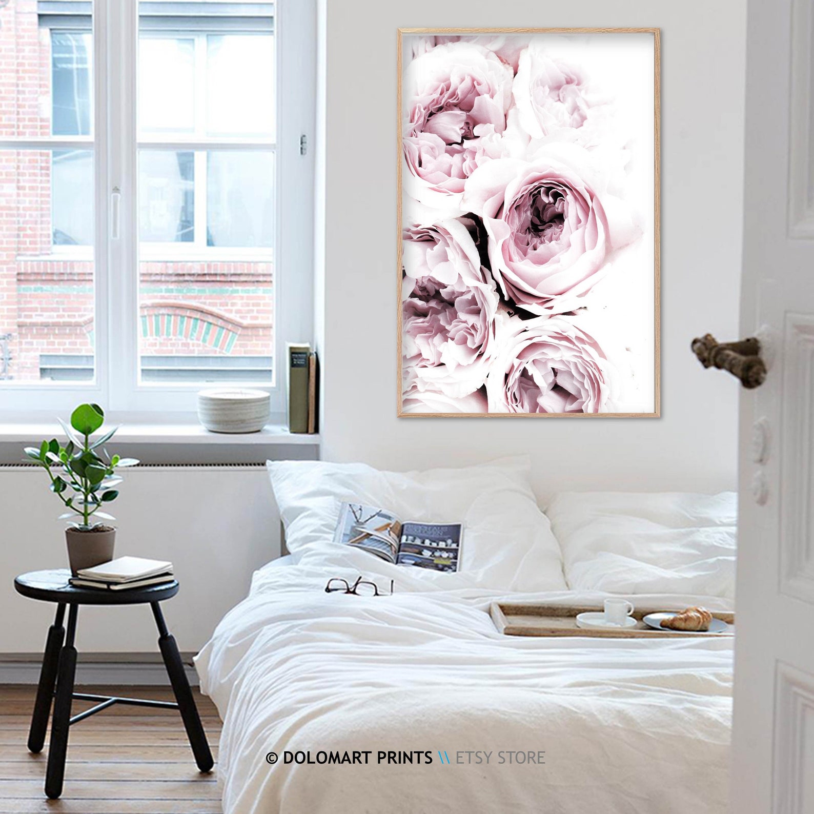 Blush Pink Peony Print, Rose Wall Art, Peonie Printable, Floral Room ...
