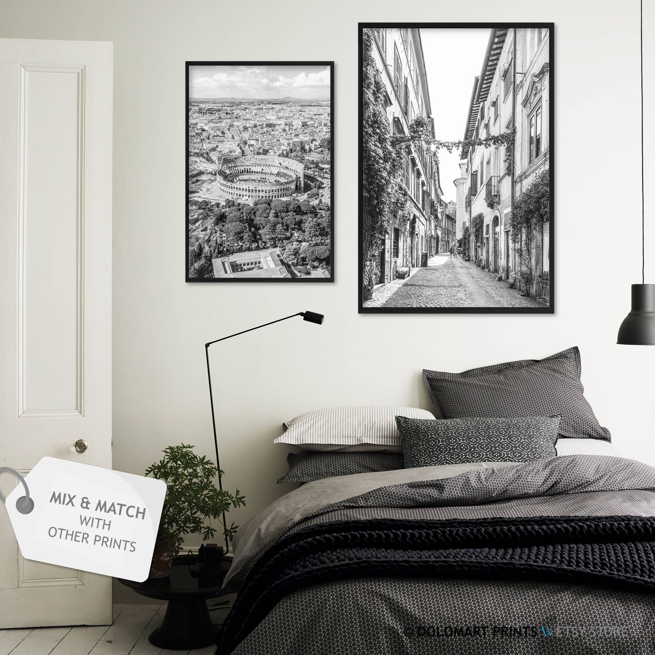 Rome Architecture Print, Rome Wall Art, Italy Travel Poster, Black and ...