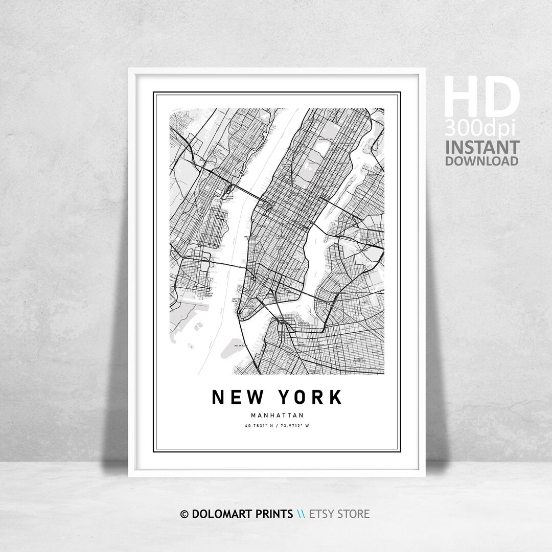 New York Map, Printable Map of New York City, NY Manhattan Map, NYC ...