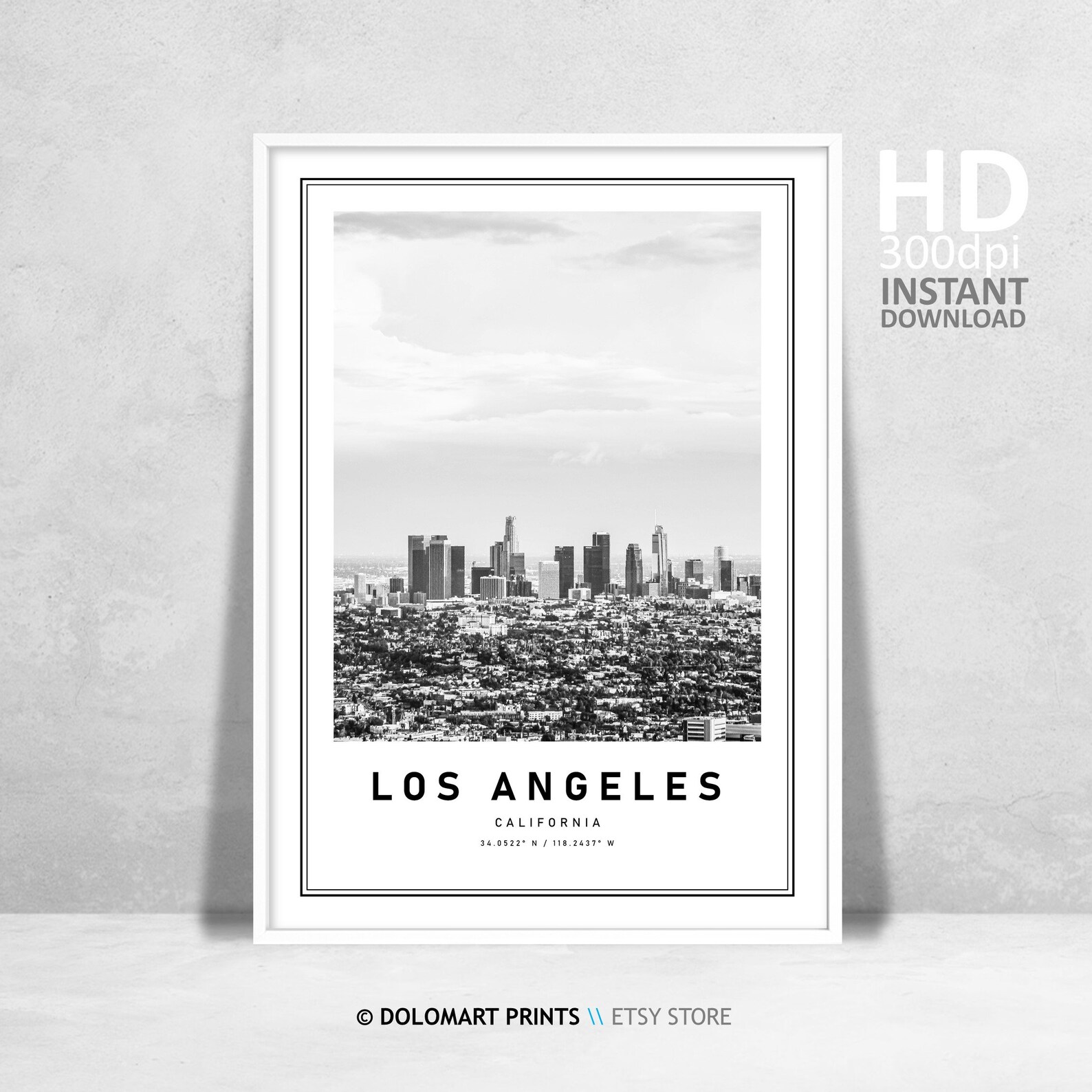 Los Angeles Print LA Poster Printable Wall Art Decor | Etsy