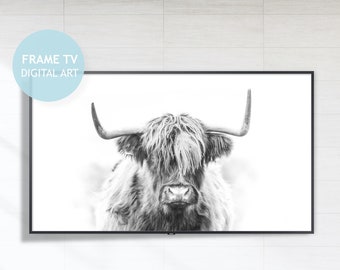 Highland Cow Frame TV Art, Farmhouse Animal Print (Digital Download)