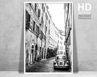 Black and White Rome Street Photography Print (Digital Download)