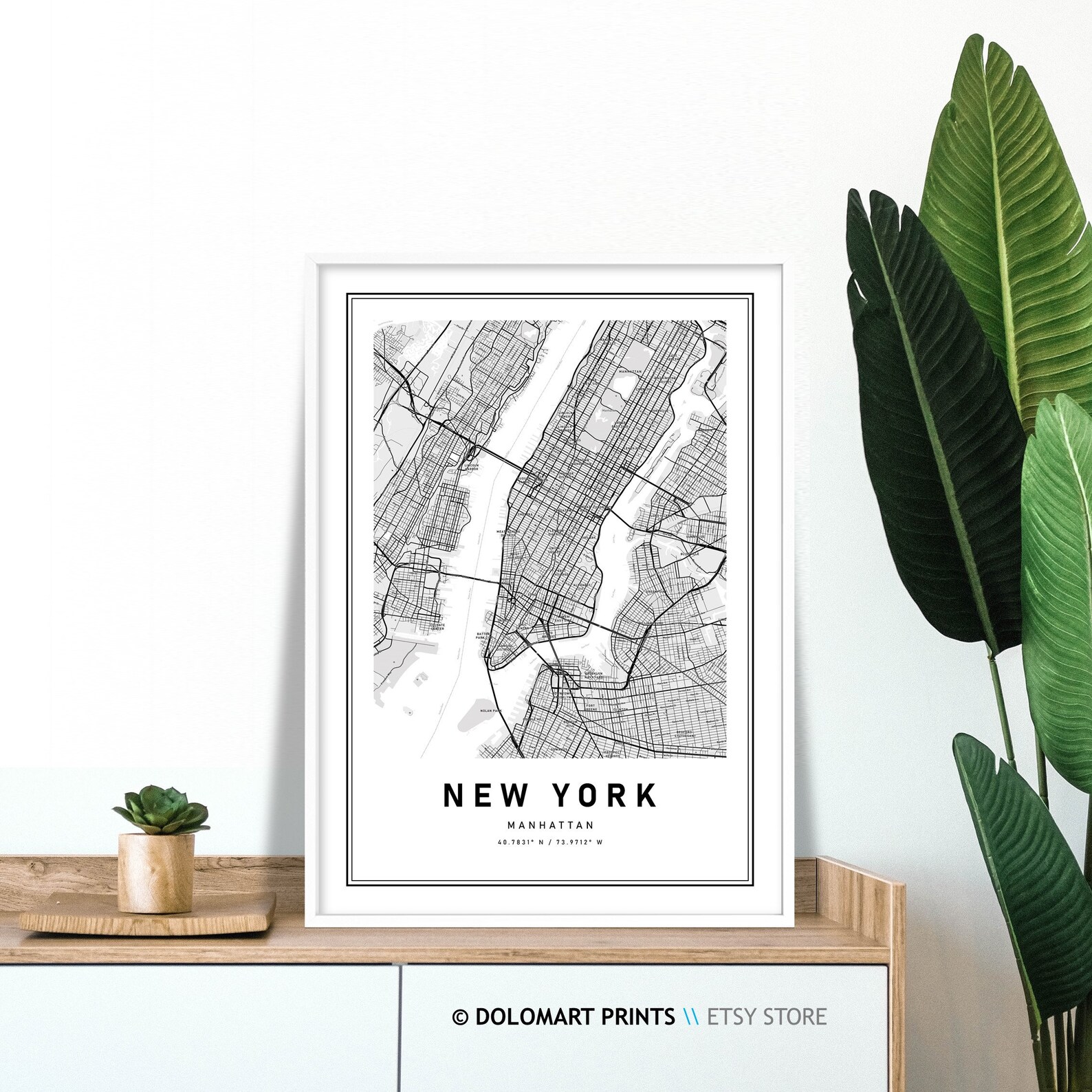New York Map Print Printable Wall Art NYC Map Manhattan Map | Etsy