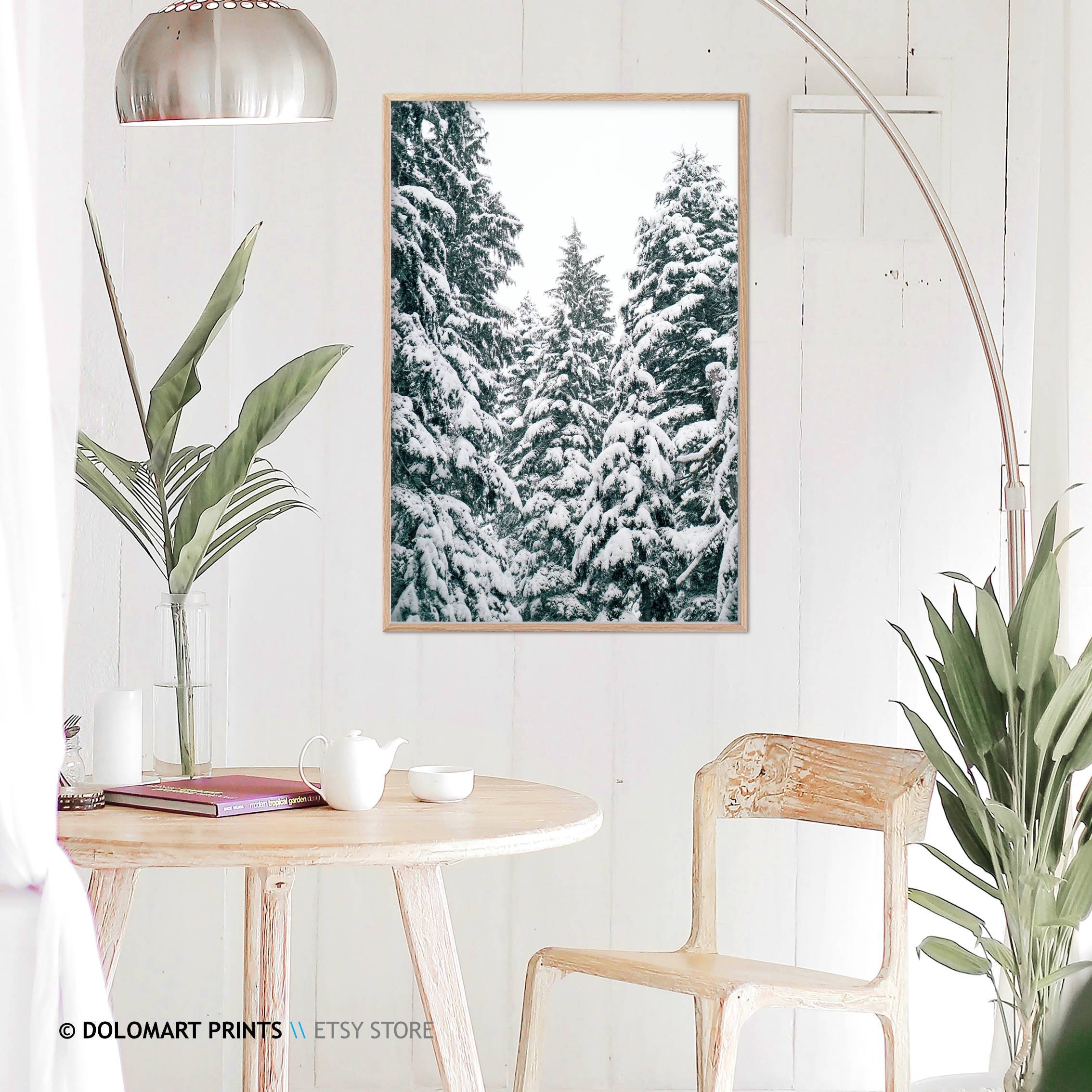 Winter Trees Rustic Christmas Winter Forest Art Winter - Etsy