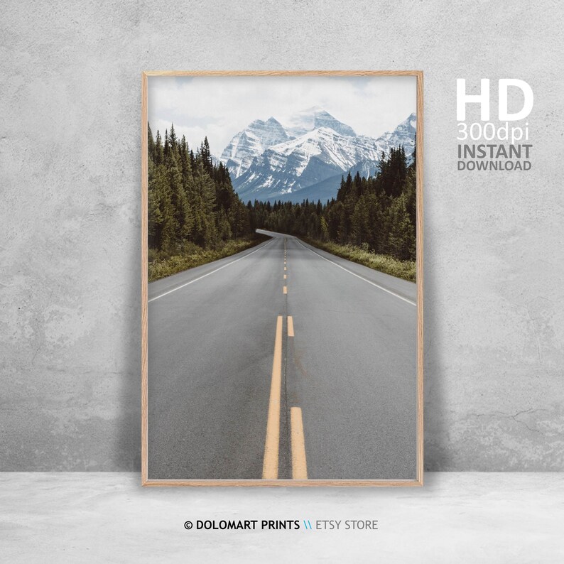 Mountain Road Photography Print, Nordic Landscape Poster (Digital Download) image 3