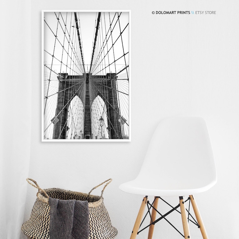 Brooklyn Bridge Print New York Wall Art Modern Architecture | Etsy