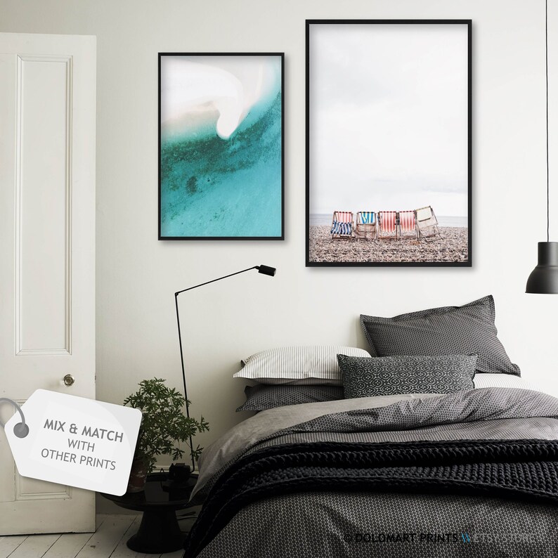 Retro Beach Chair Art Print, Coastal Living Room Decor (Digital Download) image 5