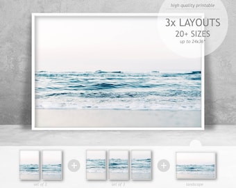 Minimalist Beach Wave Photography Print, Coastal Wall Art (Digital Download)