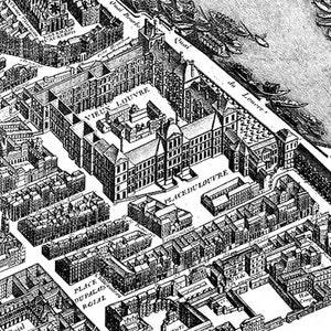 Paris Map Print, Black and White Prints, Paris City Vintage Printable ...