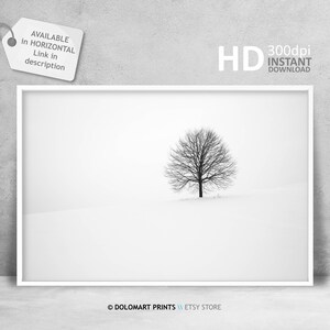 Black and White Print, Minimal Tree Printable, Winter Tree Photo ...