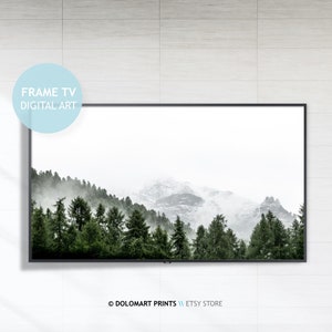 Nordic Art for Samsung Frame TV Moody Woodlands Landscape Digital Art for Samsung Frame TV Instant Download Mountain Forest Landscape TV Art