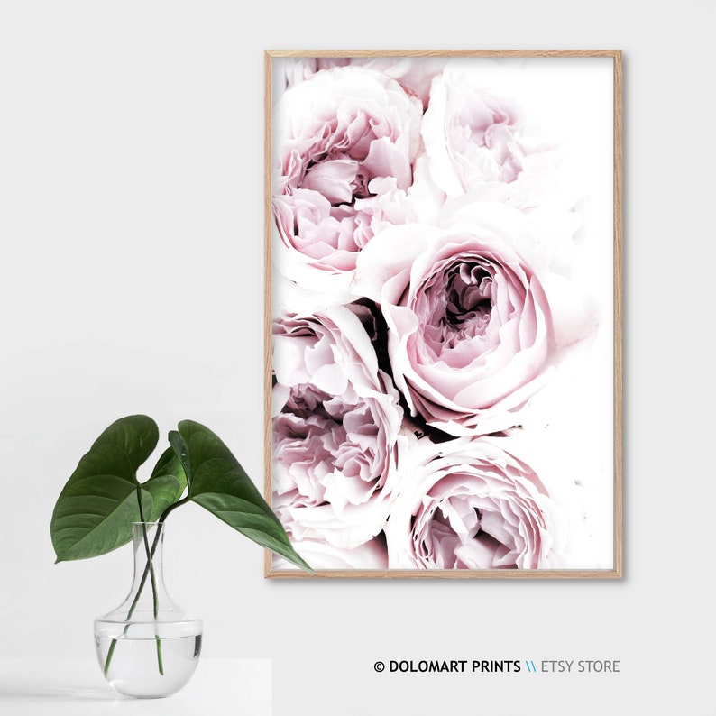 Blush Pink Peony Print, Rose Wall Art, Peonie Printable, Floral Room ...