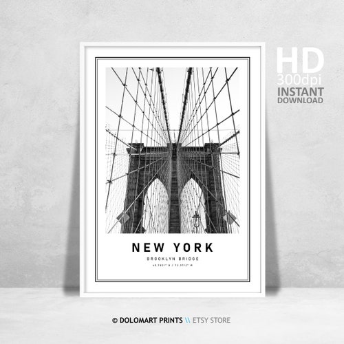 New York City Black and White New York City Wall Art Decor Etsy