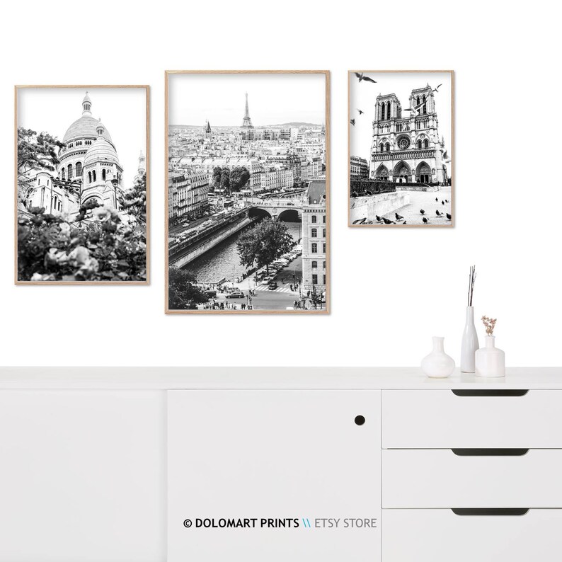 Paris Architecture Prints, Black and White Photography Set (Digital Download) image 5