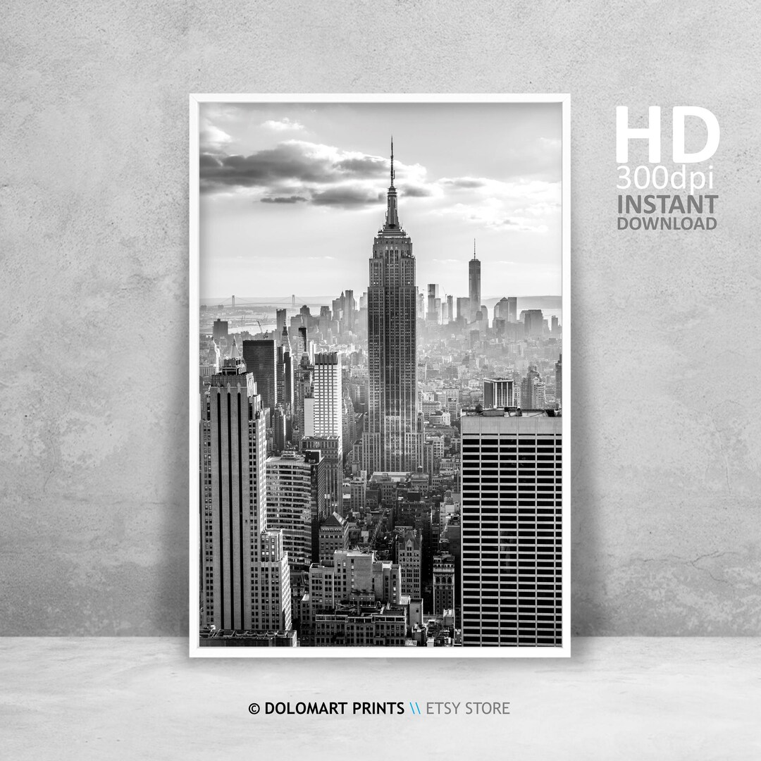 New York Print, Empire State Building Print, New York Skyline Wall Art