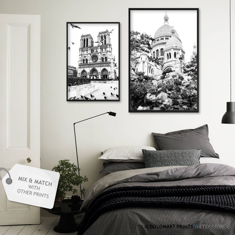 Paris Architecture Print, Black and White Photography, Eiffel Tower (Digital Download) image 5
