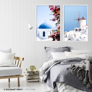 Santorini Greece Photography Print Set, Coastal Wall Art (Digital Download) image 6