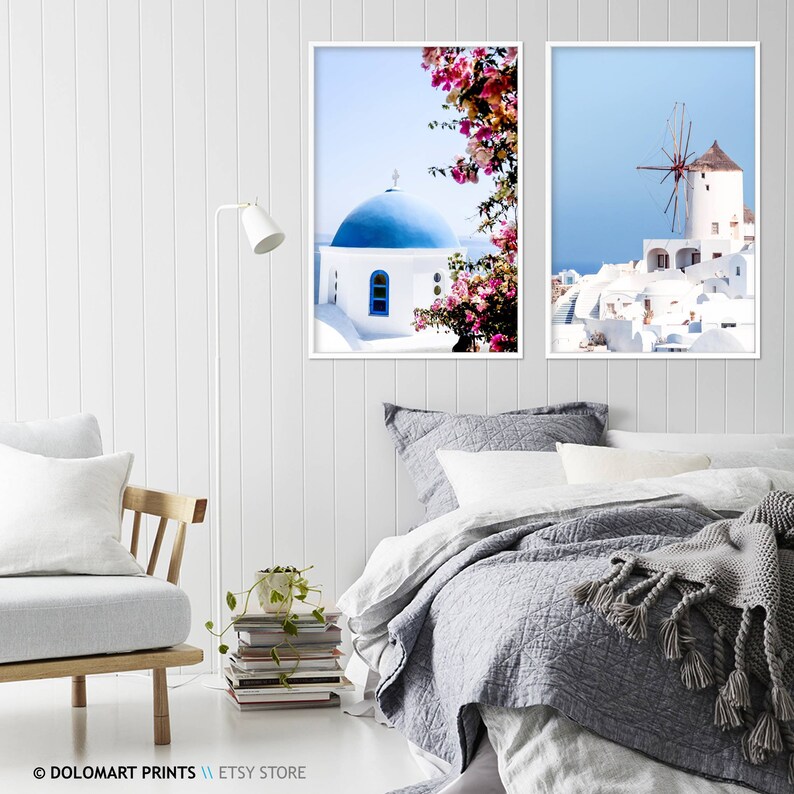 Santorini Greece Photography Print Set, Coastal Wall Art (Digital Download) image 6