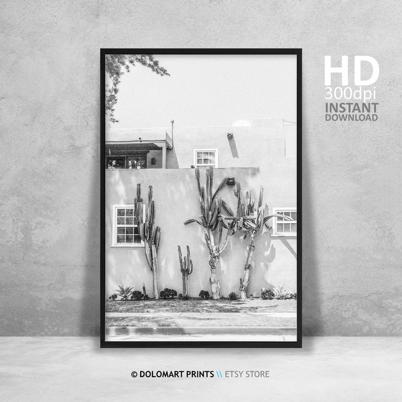 Black and White Print Desert Wall Art Southwestern Wall Etsy
