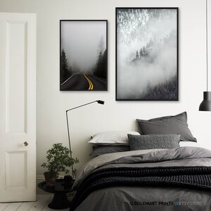 Neblige Wald Landschaft Print Set, Minimal Natur Fotografie (Digitaler Download) Bild 5