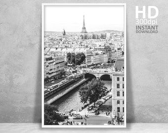 Paris Architecture Print, Paris Wall Art, Paris Travel Poster, Black And White Photography, Paris Architecture Photography, Instant Download