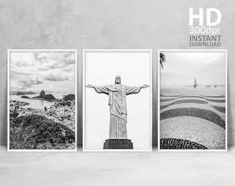 Rio de Janeiro Black & White Architecture Photography Prints (Digital Download)
