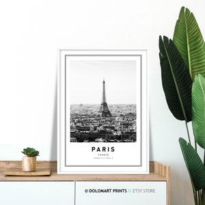 Paris Eiffel Tower Print, Black and White Photography (Digital Download) image 5