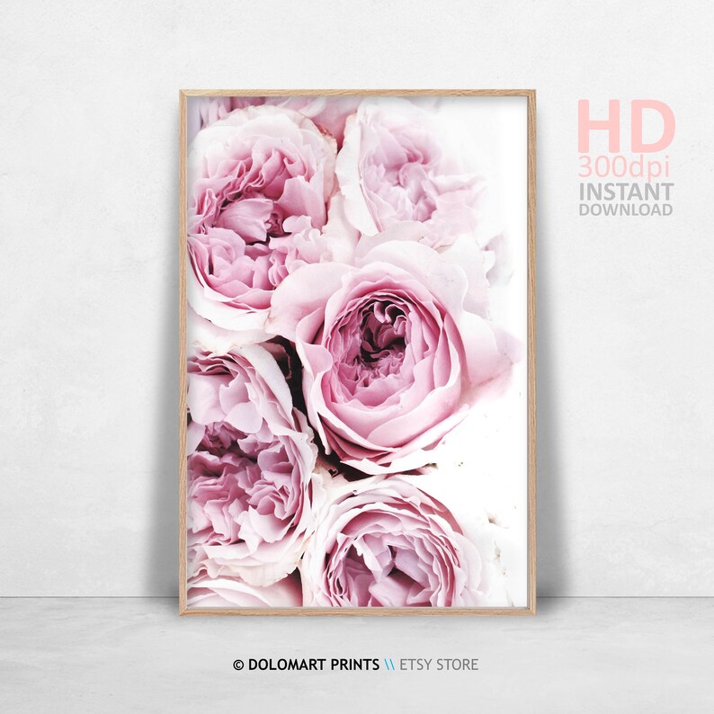 Pink Peonies Floral Photography Print, Minimalist Decor (Digital Download) image 3