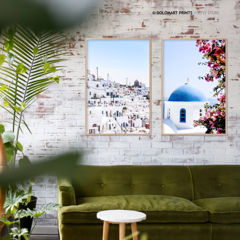 Santorini Greece Photography Print Set, Coastal Wall Art (Digital Download) image 5