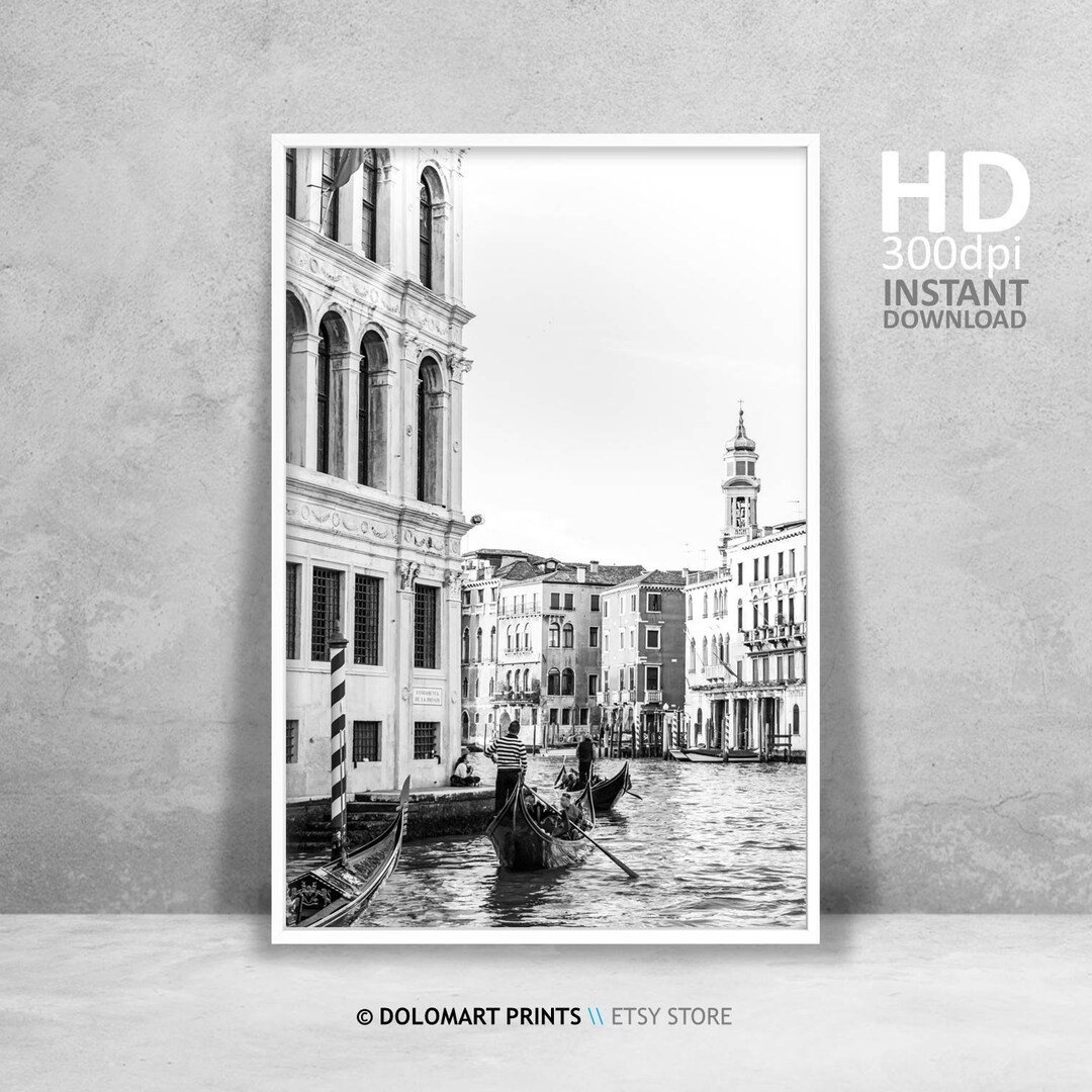 Black and White Venice Architecture Print, Venice Print, Venice Wall