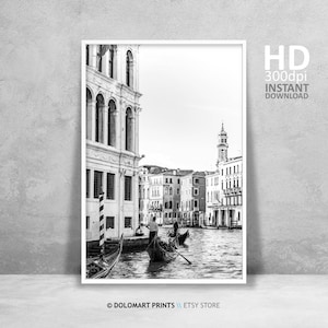Black and White Venice Architecture Print, Venice Print, Venice Wall Art, Venice Photography, Italy Travel Poster, Italy Venice Art Print