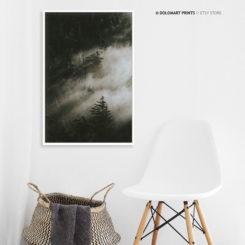 Misty Forest Print, Nordic Landscape Photography (Digital Download) image 4