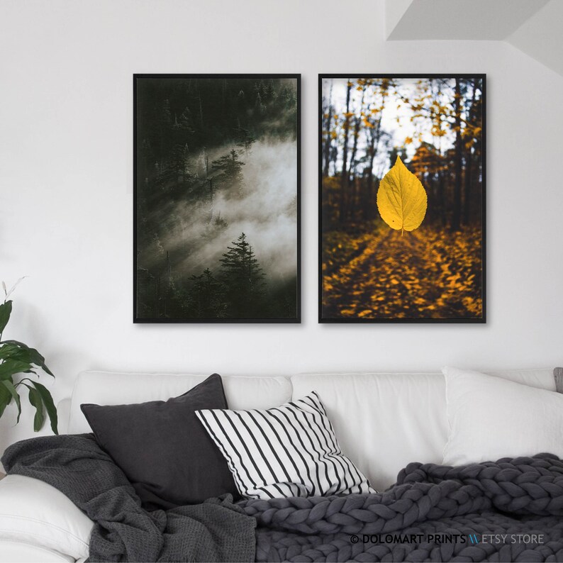 Neblige Wald Landschaft Print Set, Minimal Natur Fotografie (Digitaler Download) Bild 6