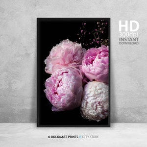 Pink Peonies Art Print, Floral Photography (Digital Download) image 2