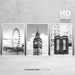 London Set of 3 Black and White Prints, London Wall Art Poster Set, Big Ben Tower, England UK Landmarks Architecture Photo Gallery Bundle 