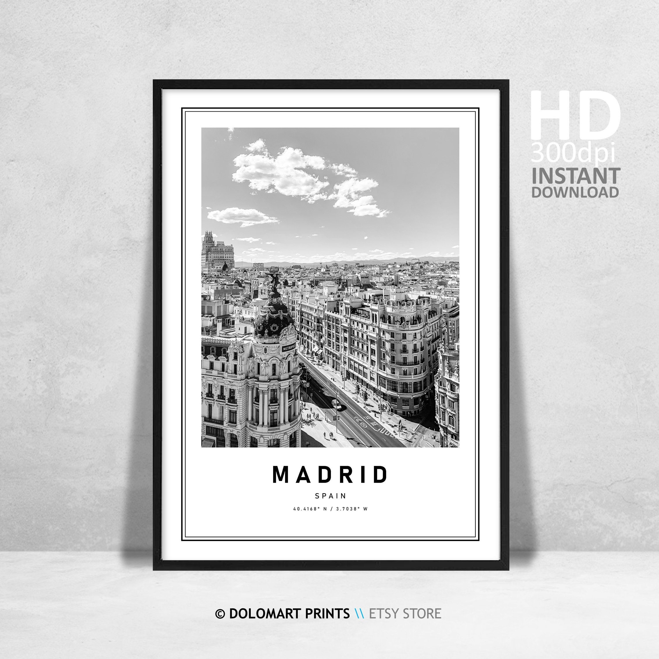 Madrid Print Madrid Poster Travel Wall Art Decor Madrid Etsy