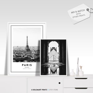 Paris Eiffel Tower Print, Black and White Photography (Digital Download) image 7