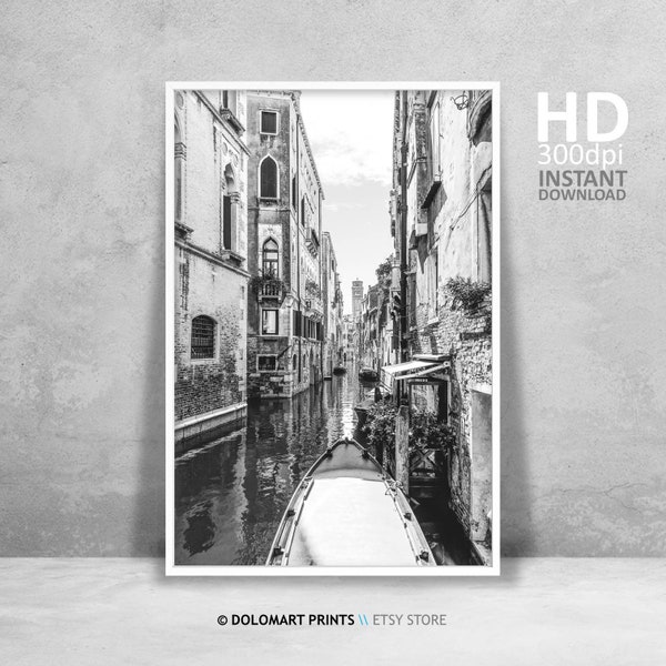 Black and White Venice Architecture Print, Venice Print, Venice Wall Art, Venice Photography, Italy Travel Poster, Italy Venice Art Print