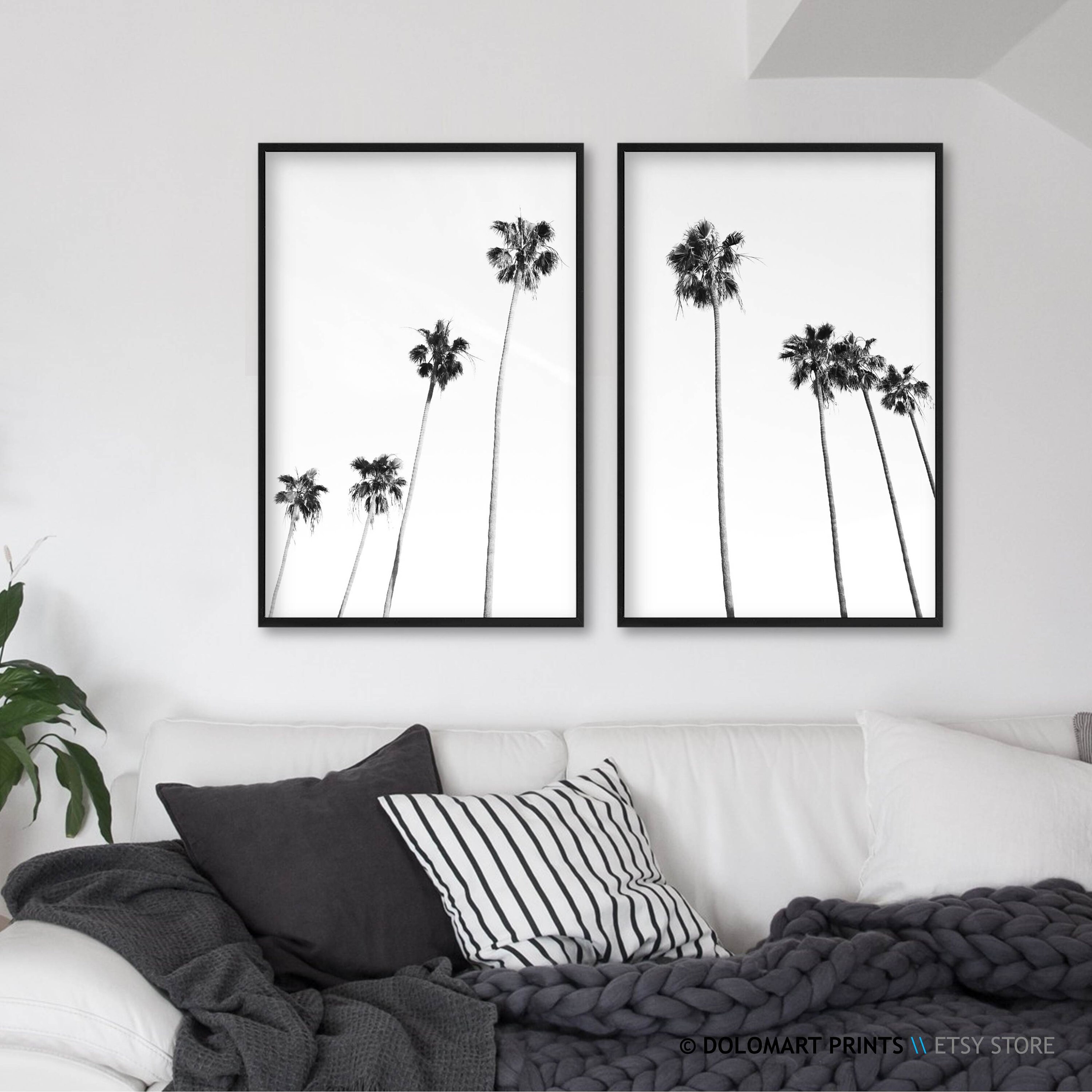 Palm Tree Prints Tropical Wall Art Decor Black and White - Etsy