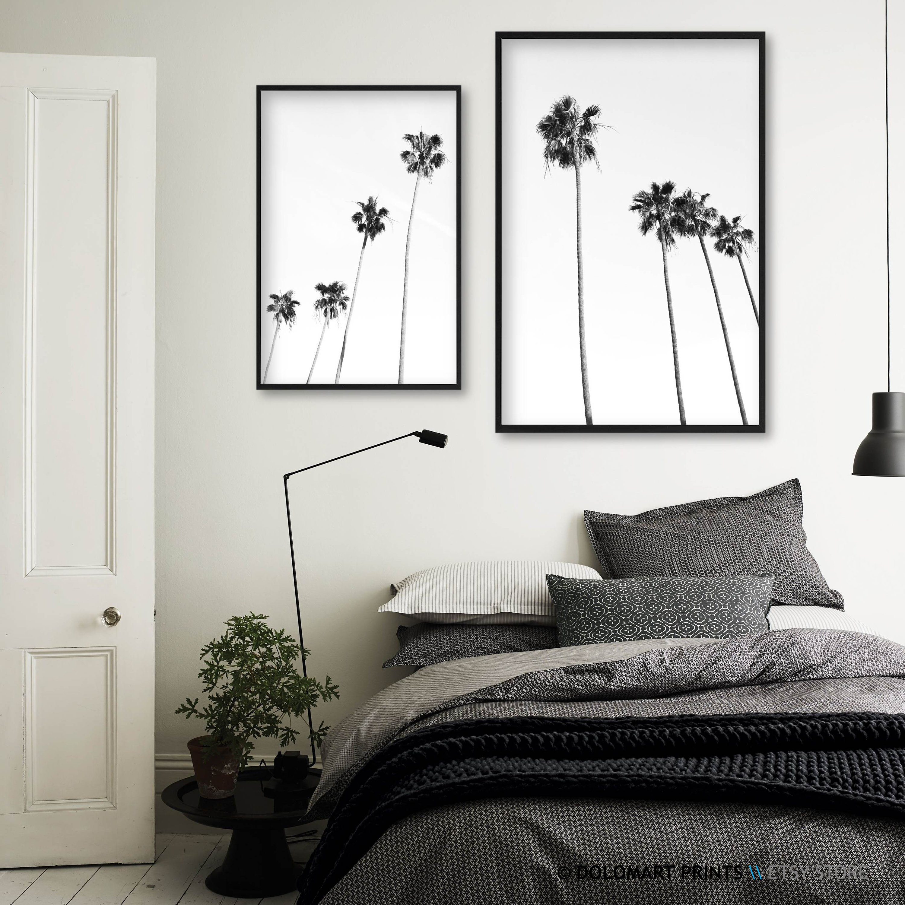 Palm Tree Prints Tropical Wall Art Decor Black and White - Etsy