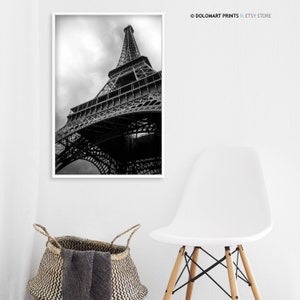 Eiffel Tower Black and White Print, Paris Art Print, Paris Travel ...