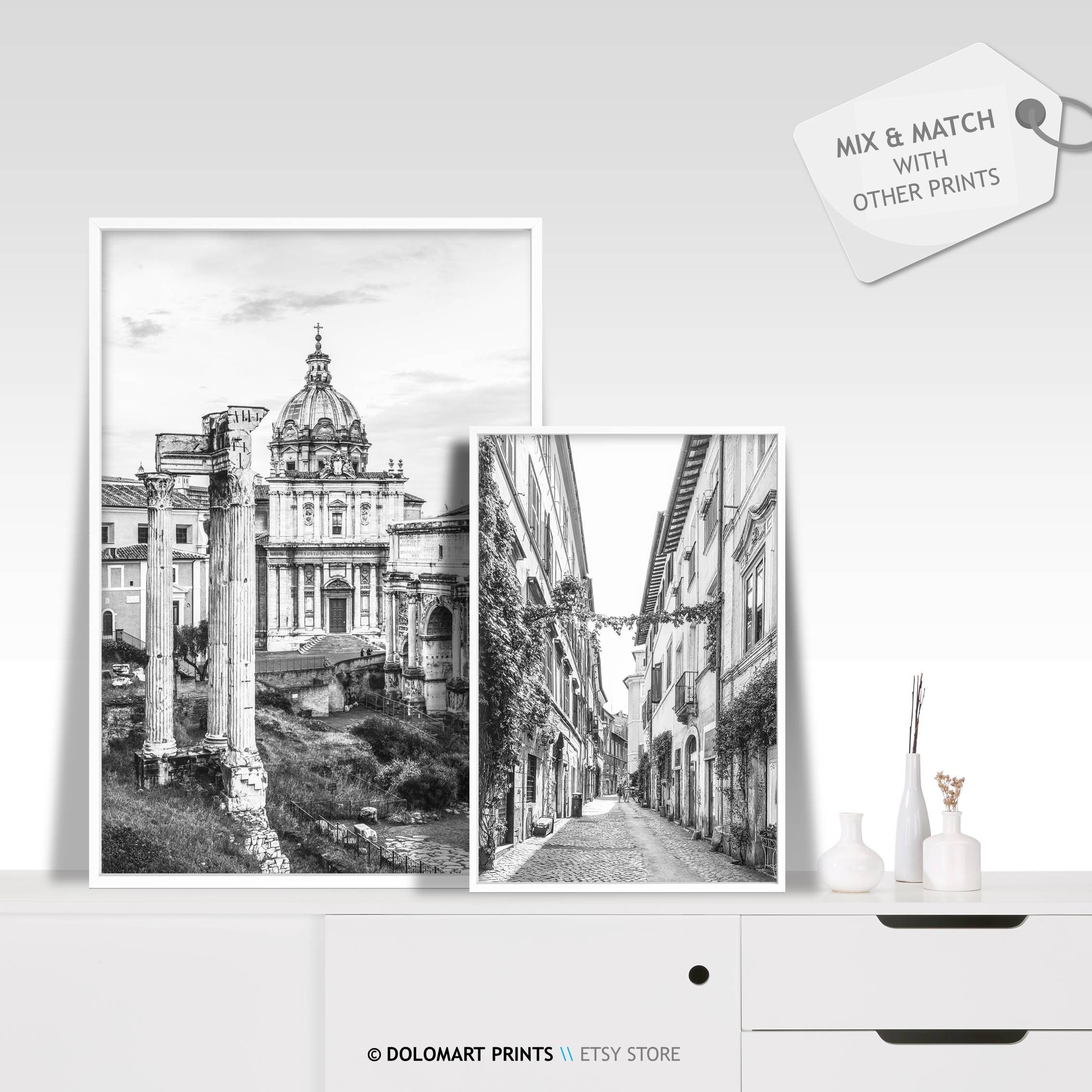 Rome Architecture Print, Rome Wall Art, Italy Travel Poster, Black and ...