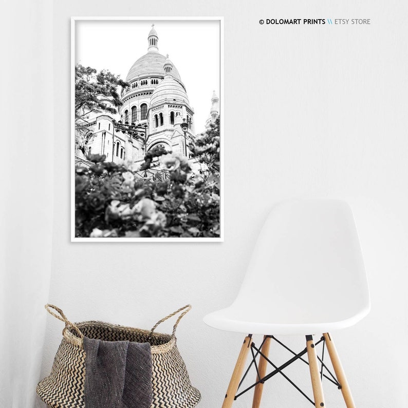 Paris Architecture Print, Black and White Photography, Eiffel Tower (Digital Download) image 4