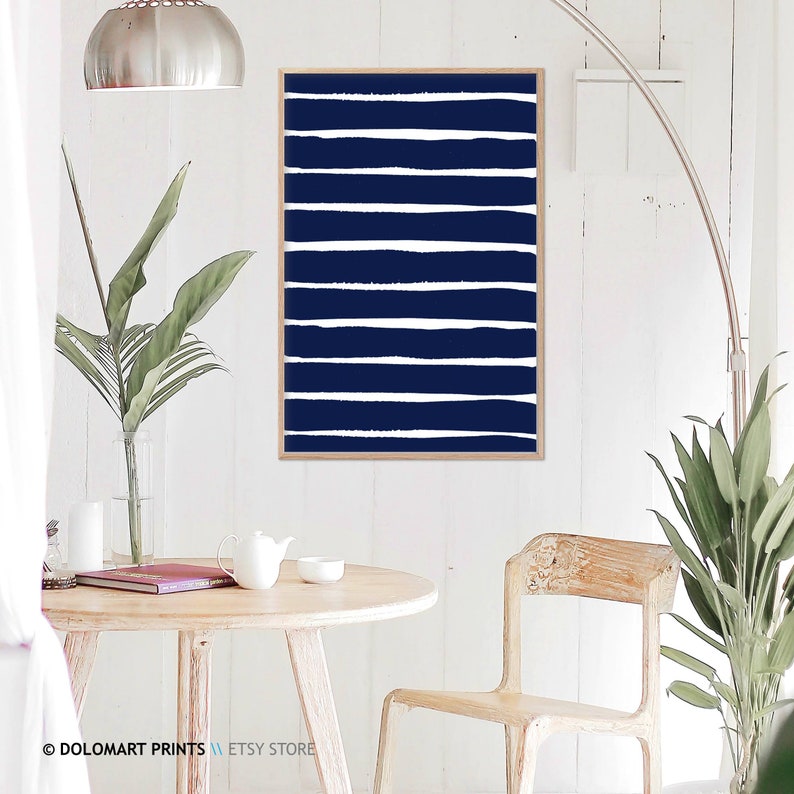 Indigo Blue Abstract Wall Art Watercolor Painting Modern Etsy