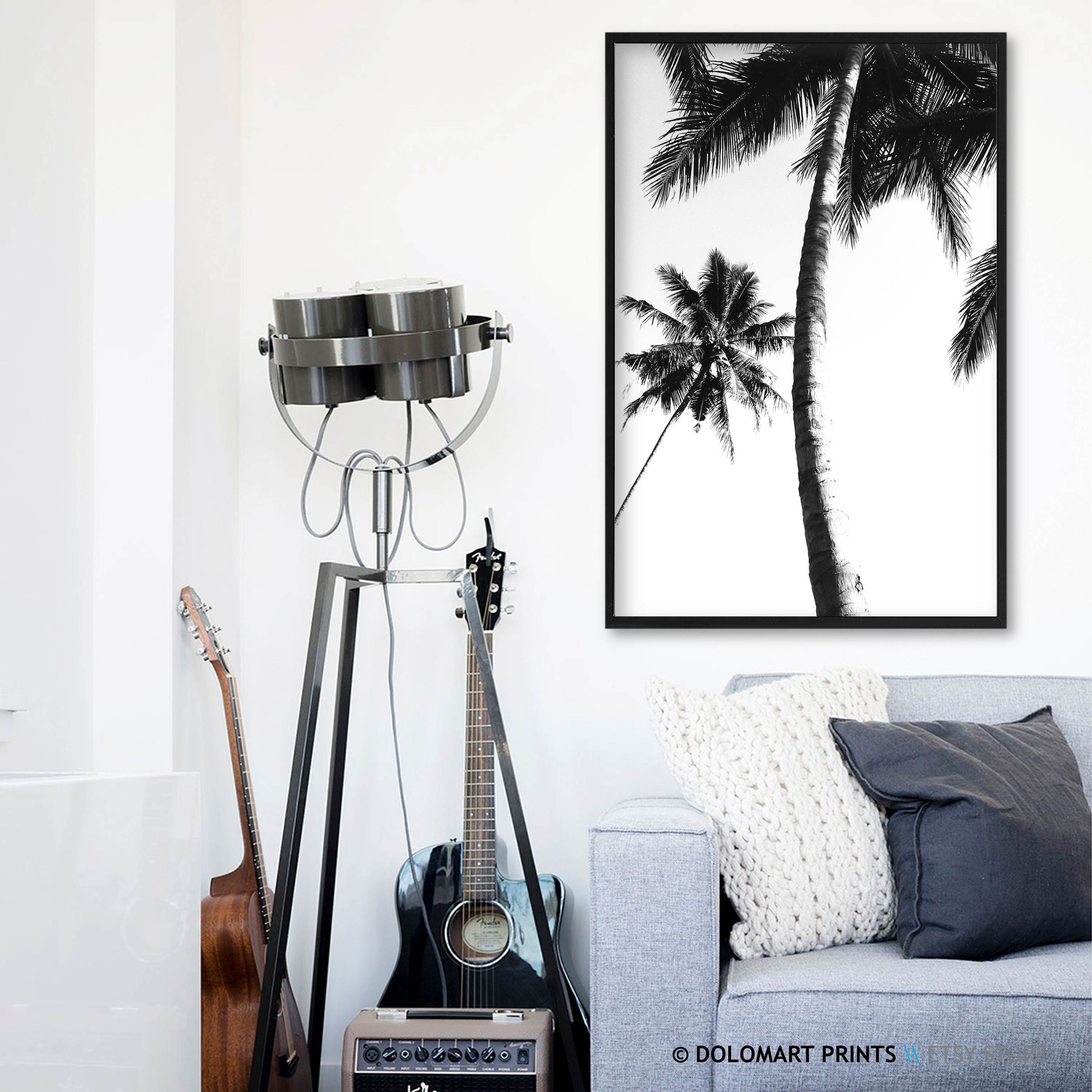 Black and White Palm Tree Photography Print Set (digital Download) - Etsy