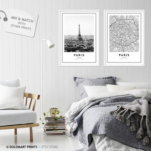 Paris Eiffel Tower Print, Black and White Photography (Digital Download) image 8