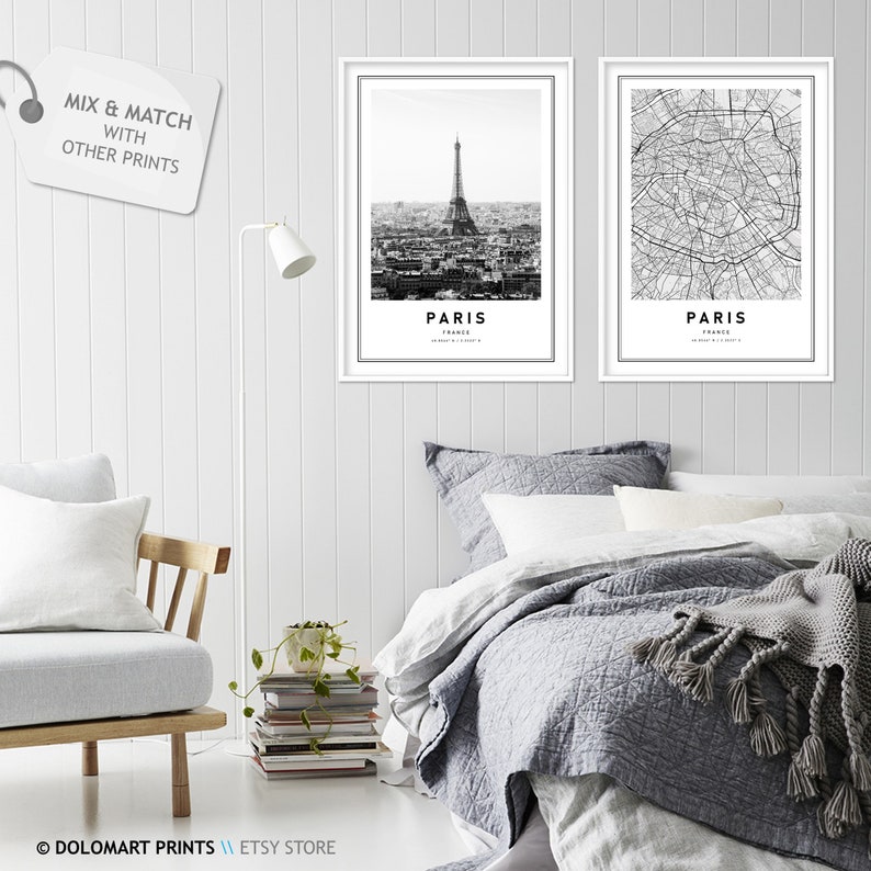 Paris Eiffel Tower Print, Black and White Photography (Digital Download) image 8