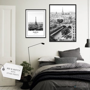 Paris Eiffel Tower Print, Black and White Photography (Digital Download) image 6