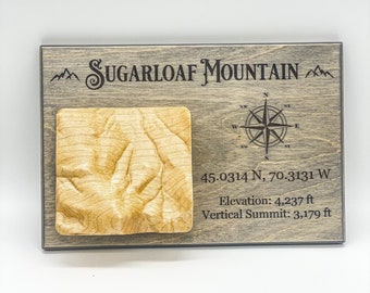 Pan de azúcar 3D tallado arte topográfico de montaña.